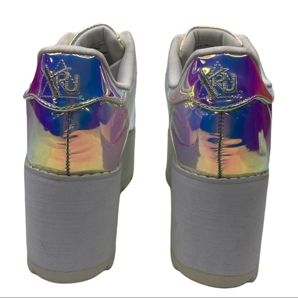 Y.R.U. Nightcall Hologram Iridescent Platform Sneaker Shoes Sz: 7 - Picture 9 of 12